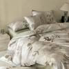 Conjunto de Roupa de Cama Nishikawa Floral Retrô S100 Algodão de Fibra Longa Quatro Peças Lençol de Cama Estilo Americano, Capa de Edredom, Lençol com Elástico, Roupa de Cama