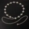 Cadena de Cintura Elegante de Metal con Girasol para Mujer de Comercio Exterior, Accesorio de Cintura Ajustable para Vestido, Cinturón de Cadena Multicapa de Gama Alta