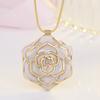 Versión coreana de gran venta colgante chapado en oro de 24k comercio exterior Europa y Estados Unidos WISH gran venta colgante de rosa colgante de cabeza de flor grande de temperamento