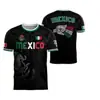Comércio Exterior Transfronteiriço Mais Vendido Camisa do México Estampa Digital 3D Malha Respirável Camiseta Masculina de Manga Curta Atacado do Fabricante