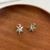 Aretes de Estrella con Diseño de Nicho y Acabado de Alta Gama, Aretes de Estrella de Cinco Puntas para Mujer, Anillo Abierto de Abalorios Coloridos Estilo Retro Festivo