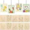 Piezas de Madera de Pascua Transfronterizas Sin Terminar Bricolaje Pintura Infantil Conejo Huevo Decoración Artesanía de Madera Adornos Colgantes