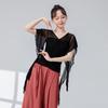 Disfraz de Danza Clásica para Mujer con Mangas Volantes, Tul de Doble Capa Plisado, Top de Gasa Etéreo para Práctica de Danza China
