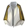 Chaqueta reversible para hombre con cuello alto, diseño de tres rayas, talla grande, estilo primavera/otoño, corte holgado, chaqueta deportiva, marca de moda, M-9XL