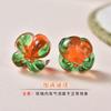 Contas Soltas Esmaltadas Caqui DIY Pulseira Xibo Boshan Pingente de Pulseira Brincos de Vidro Pequeno Caqui Contas de Vidro