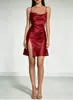 Estilo Europeo y Americano Transfronterizo Satín Ropa de Casa Sexy Abertura Espalda Descubierta Camisola Camisón Casual Único Camisón de Espalda Descubierta