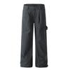 Calça casual básica estilo retrô americana, calça masculina básica com design reto e solto, calça reta