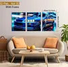 Pintura 3D Mural de Carro Pintura para Pendurar Fábrica de Origem Cartaz Pintura Decorativa Núcleo de Pintura em Tela com Moldura de Madeira de Pinus