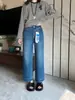¡El ajuste es increíble!~Jeans rectos bordados para mujer, nueva colección otoño 2026, tiro alto, elásticos, pantalones cropped, H091107