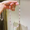 Collar de cadena para clavícula con diseño de cristal rosa con patrón de secuoya natural de alta calidad