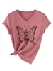 Love like dolly hobby borboleta gola V camiseta feminina Amazon transfronteiriço ebay solta letra manga curta