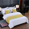 2025 Novos Acessórios de Roupa de Cama para Hotéis e Pousadas Caminho de Cama Bandeira de Cama Almofada Algodão Linho Cor Sólida Caminho de Cama