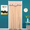 Cortina de Puerta Mosquitera para Entrada de Baño en Stock, Cortina Divisoria con Barra Telescópica sin Taladro, Cortina Visillo de Encaje, Cortina de Puerta para Dormitorio