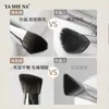 Pincel Biselado Triangular Iluminador para Bolsas Oculares y Surcos Nasogenianos, Mango de Madera para Contorno Localizado, Pincel Iluminador Facial, Pincel de Maquillaje Corrector Facial