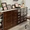 Gabinete Exhibidor de Almacenamiento para Uñas Artísticas, Gabinete de Almacenamiento de Accesorios para Uñas Artísticas de Madera Maciza, Gabinete de Almacenamiento de Esmalte de Uñas y Gel, Gabinete de Piso para Salón de Uñas