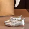 Tênis de Treino Estilo Ballet para Mulheres, Nova Moda Primavera 2026, Simples Estilo Coreano Plano Sola Macia Versátil Casual Sapatos Brancos