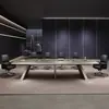 Mesa de Conferencias Ecológica E0, Combinación Simple Moderna de Mesa Larga y Sillas, Mesa de Capacitación, Mesa de Trabajo, Mesa Rectangular de Negociación, Mesa de Reuniones