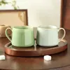 Caneca de cerâmica personalizada, grande capacidade, caneca de café com gradiente vitrificado em forno, caneca fofa nórdica para café da manhã de grande capacidade, transfronteiriça