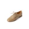 Cuadros y Estilo Perezoso Zapatos Pequeños de Cuero Suave con Forro Polar de Piel de Cabra Otoño e Invierno 2023 Punta Redonda Trenzado de Piel de Vaca con Cordones Calentitos Planos para Mujer