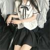 Uniforme JK Nuevo Verano Estilo Universitario Camisa Corta Slim Top Combinable Japonés Femenino Escuela Secundaria Manga Corta