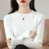 Camiseta básica de punto de cuello redondo para mujer, corte ajustado y adelgazante, suéter elegante nuevo para otoño e invierno 2026