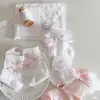 Calcetines para Niñas, Calcetines de Malla Finos de Verano, Calcetines Dulces de Encaje hasta la Pantorrilla, Calcetines de Princesa con Lazo, Calcetines Suaves y Lindos
