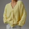 Cárdigan tejido de piel sintética de visón transfronterizo, nuevo estilo europeo y americano para otoño e invierno, abrigo superior informal de color liso holgado para mujer