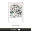 Wu Guanzhong Pintura de Tinta Pueblo de Agua de Jiangnan Nuevo Estilo Chino Combinación para Sala de Estar Pintura Decorativa Restaurante Fondo Casa de Huéspedes Pintura Colgante