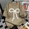 Camiseta Divertida Estilo Coreano com Estampa de Laços Manga Curta 2026 Novo Estilo de Verão Top Oversize Estilo Preguiçoso