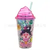 Tampa para Sorvete 16oz/450ml com Ventosa Camada Dupla PS Transparente Ventosa Verão Gelo Frio Copo de Água