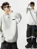 Moletom Estampado Outono e Inverno Masculino 2025 Primavera e Outono Estilo Coreano Novo Gola Redonda Solto Top Chique Estilo Hong Kong Tendência