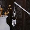 Nuevo Estilo Chino Plata Miao Geométrico Hueco Pasador de Pelo con Borla de Escalón Retro Borla de Pavo Real Antiguo Accesorios para el Cabello Cheongsam Hanfu