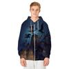Camisa con cremallera para hombre, suéter con capucha y estampado de Halloween, cárdigan deportivo informal, moda europea y americana transfronteriza de Amazon