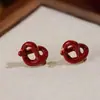 Pendientes de Año Nuevo de Otoño e Invierno, Rojo Ancora de Alta Gama, Femeninos, Pendientes de Nicho de Alta Gama, Pendientes Versátiles al por Mayor