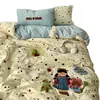 Conjunto de Roupa de Cama Classe A Quatro Peças Algodão Puro Lençóis de Cama Capa de Edredom Capa de Edredom Lençóis de Cama Conjunto de Três Peças para Dormitório de Estudante 4 Estações
