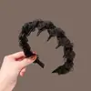 Diadema de verano con diseño texturizado para mujer, accesorio para el cabello de corona alta para uso diario, diadema de lujo de alta gama con dientes para mujer