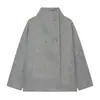 Nuevo Abrigo de Lana Cruzado Europeo y Americano para Mujer Casual de Doble Botonadura con Cuello Alto de Manga Larga Otoño e Invierno 2026 W05 26110