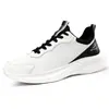 Zapatos deportivos para hombre, nuevo estilo, ligeros, versátiles, casuales, de cuero negro, suela suave, cómodos, para correr y trabajar.