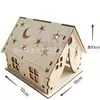 Amazon Barraca de Madeira Luminária de Noite Barraca de Acampamento Natal Ins Castiçal de Madeira Lâmpada Ornamento de Decoração para Casa DIY