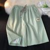 Shorts acolchoados femininos casuais retos soltos para uso externo na moda calças de cinco pontos estilo sal estilo Hong Kong calças largas emagrecedoras