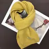 Novo Cachecol de Lã Mesclada Tricotado de Cor Pura para Mulheres no Outono e Inverno Estilo Coreano Quente e Confortável Proteção para o Pescoço Cachecol de Lã