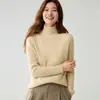 Baicai Rong Seamless 100% Cachemira Otoño/Invierno Nuevo Cuello Alto para Mujer Ajustado Cálido Tejido Suéter Capa Base