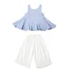 Conjunto de Verano 2026 para Niñas de Jardín de Infancia Nueva Moda Princesa Cuadros Camisa de Muñeca Chaleco Pantalones Casuales Delgado