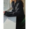Vestido de suéter com zíper de gola alta feminina Outono e inverno estilo coreano simples casual solto cor sólida comércio exterior vestido de malha