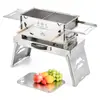 Grelha de Churrasco Portátil Dobrável de Aço Inoxidável Espessa Rack de Churrasqueira para Acampamento ao Ar Livre Fogão de Assar Utensílios Domésticos para Churrasco