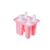 Molde de Sorvete de Silicone Plástico Crianças DIY Fabricante de Gelo Desenho Animado Picolé Picolé Molde de Sorvete