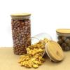 Potes de Vidro Retos para Armazenamento Atacado Potes de Armazenamento de Vidro de Alto Borossilicato Potes Selados para Frutas Secas e Grãos Doces Garrafas de Vidro com Tampas de Bambu