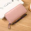 Bolso de Mano tipo Clutch Transfronterizo Amazon Pu con Estampado de Avestruz para Mujer, Billetera Larga con Cremallera Nueva de Alta Gama a la Moda