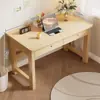 Mesa de madeira maciça para uso doméstico, mesa de estudo para estudantes, mesa de computador moderna e simples com gavetas, conjunto de mesa e cadeira