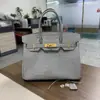 Fio de cera acessível feito à mão Platina J bolsa ferragens totalmente em aço couro bovino de camada superior grau A padrão crocodilo 25/30 bolsa de mão couro genuíno bolsa feminina